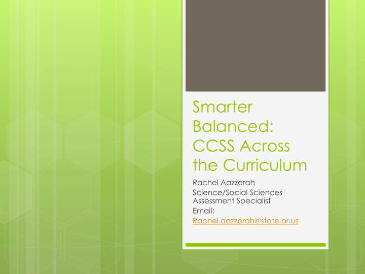 smarter balanced ccss across the curriculum