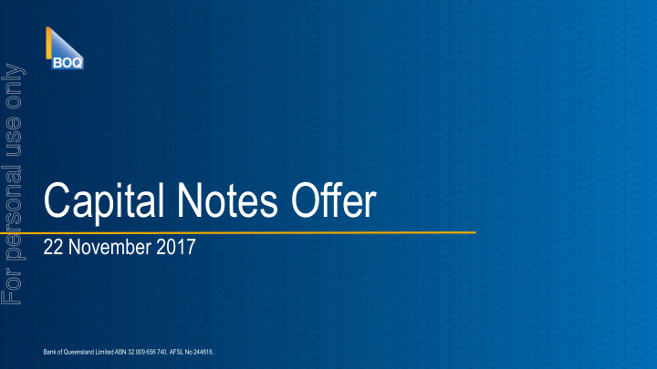 capital notes offer