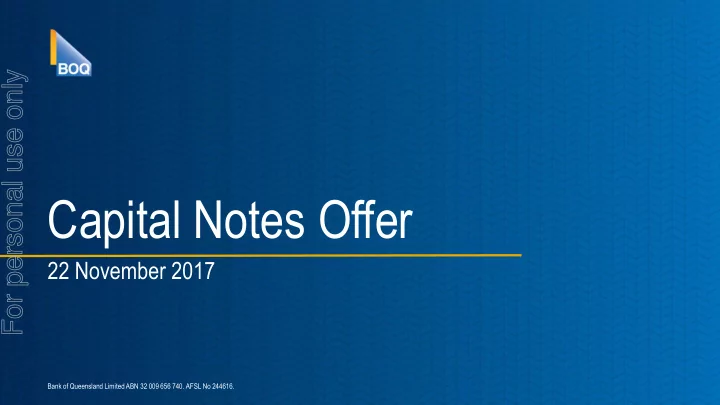 capital notes offer