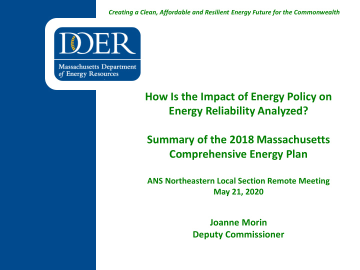 how is the impact of energy policy on energy reliability