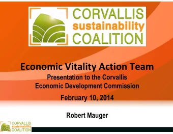 Economic Vitality Action Team  Economic Vitality Action Team