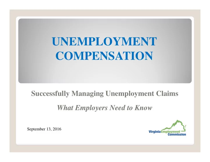 unemployment compensation