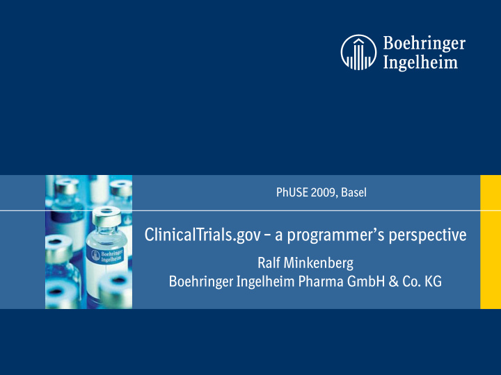 clinicaltrials gov a programmer s perspective