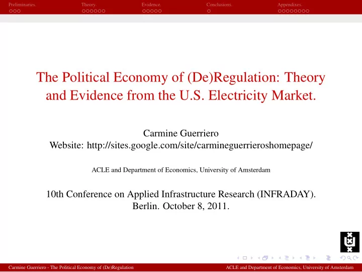 the political economy of de regulation theory and