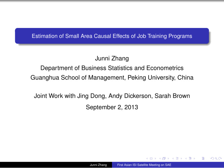 junni zhang department of business statistics and