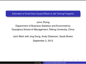 Junni Zhang  Department of Business Statistics and Econometrics  Guanghua School of Management,