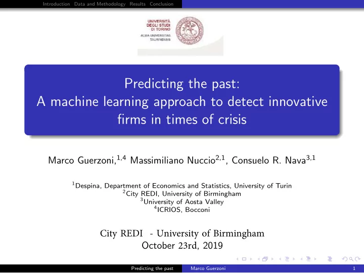 predicting the past a machine learning approach to detect