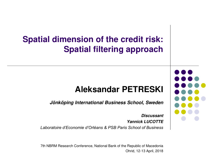 spatial dimension of the credit risk