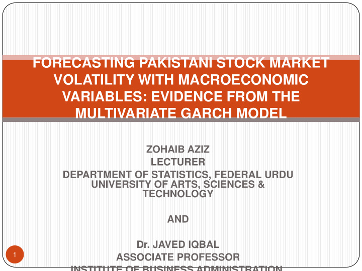 forecasting pakistani stock market volatility with