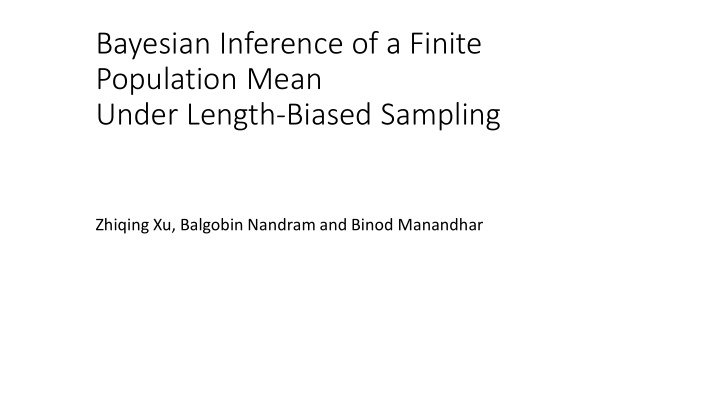 bayesian inference of a finite