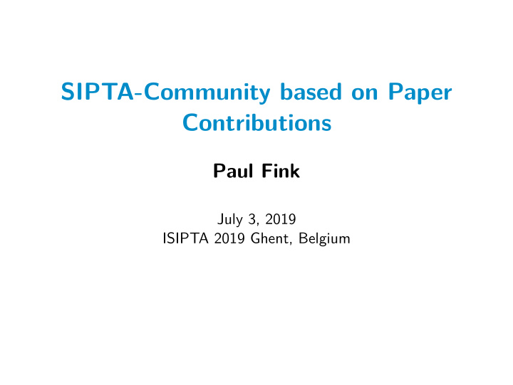 sipta community based on paper contributions