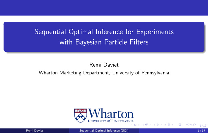 sequential optimal inference for experiments with
