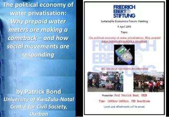 responding  by Patrick Bond  University of KwaZulu-Natal  Centre for Civil Society,  Durban  flash