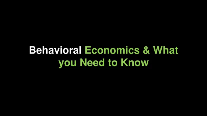 you need to know