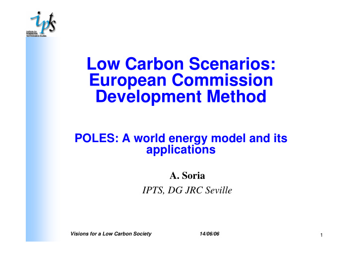 low carbon scenarios european commission development