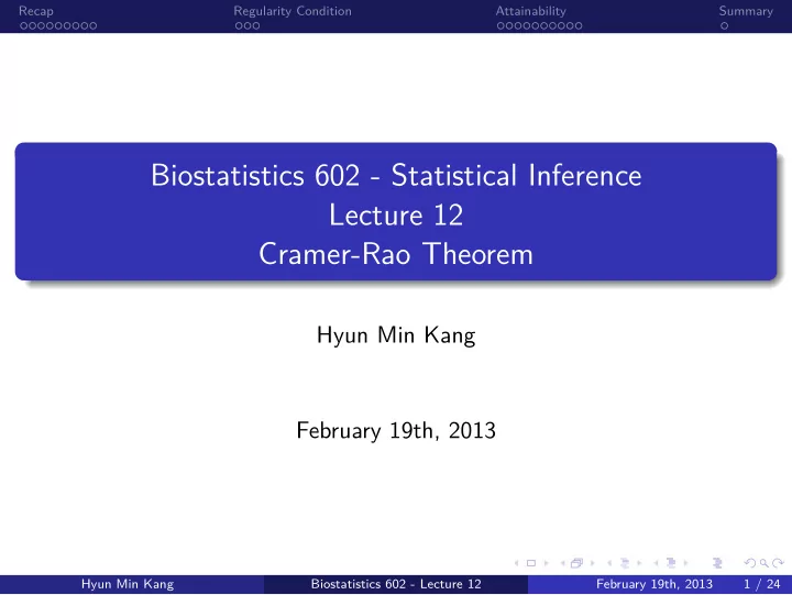 biostatistics 602 statistical inference