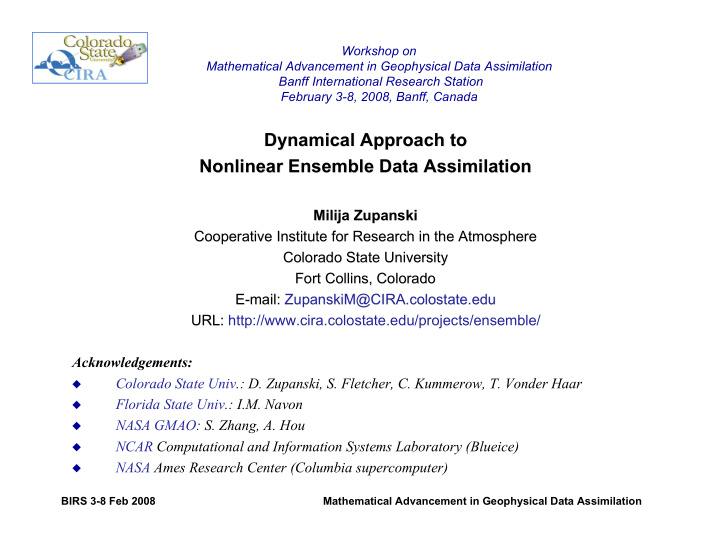 dynamical approach to dynamical approach to nonlinear