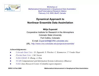 Dynamical Approach to  Dynamical Approach to  Nonlinear Ensemble Data Assimilation  Nonlinear