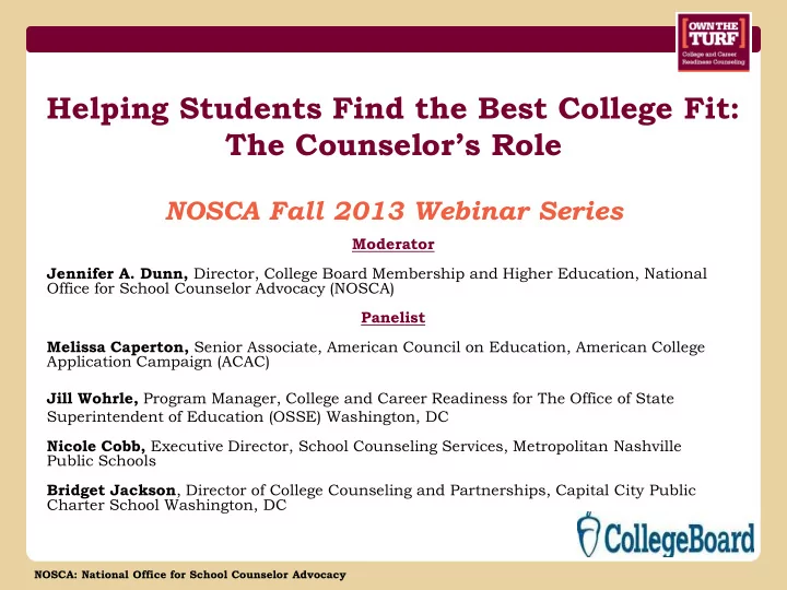 helping students find the best college fit the counselor