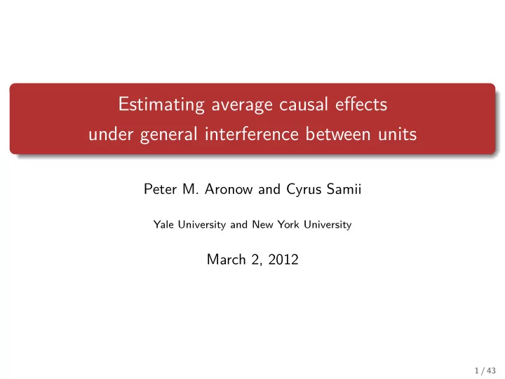 estimating average causal effects under general