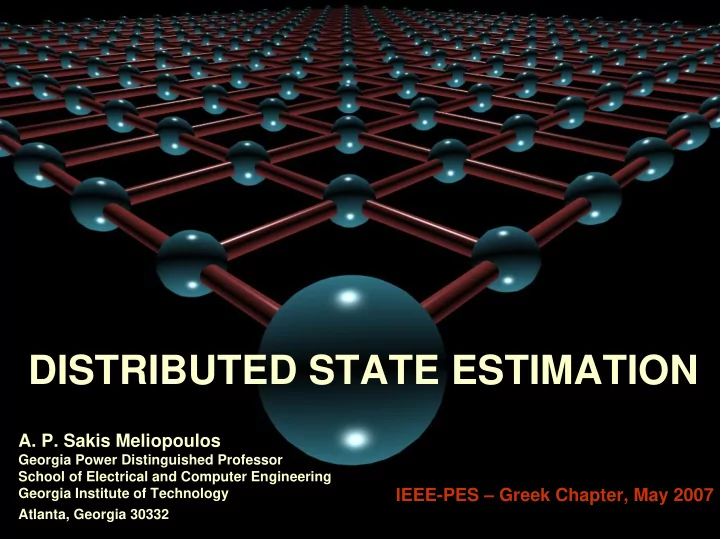 distributed state estimation