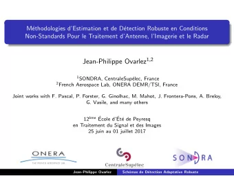 Contents  Part A:  Background on Radar, Array Processing, SAR and Hyperspectral  Imaging  Part B: