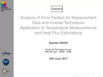 Analysis of Error Factors for Measurement  Data and Inverse Techniques  Application to Temperature
