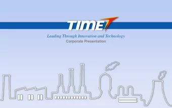 Leading Through Innovation and Technology  Corporate Presentation  1  TimeTech - SNAPSHOT