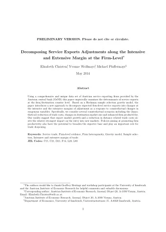 Decomposing Service Exports Adjustments along the Intensive and Extensive Margin at the Firm-Level