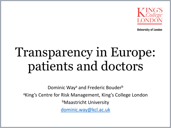 transparency in europe