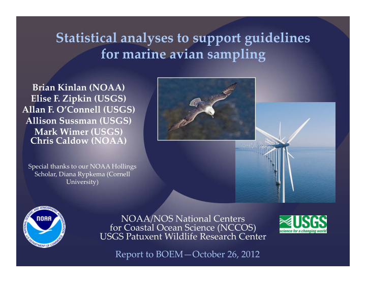 statistical analyses to support guidelines for marine