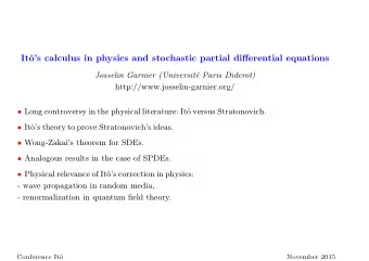 It  os calculus in physics and stochastic partial differential equations  Josselin Garnier
