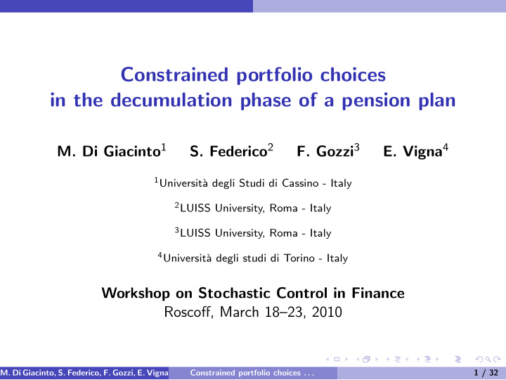 constrained portfolio choices in the decumulation phase