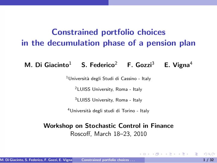 constrained portfolio choices in the decumulation phase