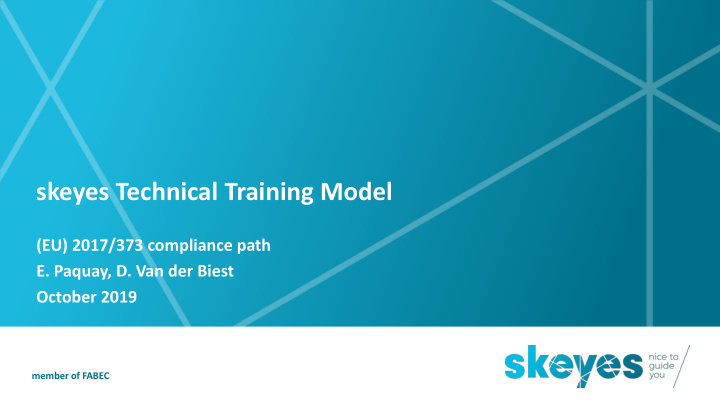 skeyes technical training model