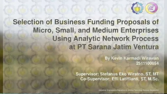 Micro, Small, and Medium Enterprises  Using Analytic Network Process  at PT Sarana Jatim Ventura