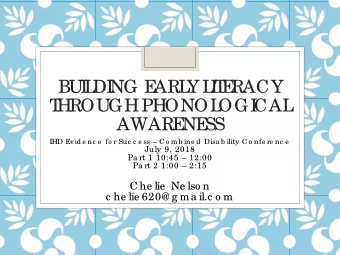 BU  I  L  DI  NG E  ARL  Y L  I  T  E  RACY  T  HROU  GH PHONOL  OGI  CAL  AWARE  NE  SS  IHD Evid