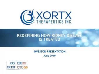 IS TREATED  INVESTOR PRESENTATION  June 2019  Non Confidential  FORWARD LOOKING STATEMENTS  This