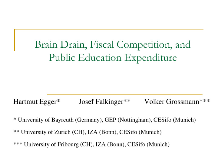 brain drain fiscal competition and