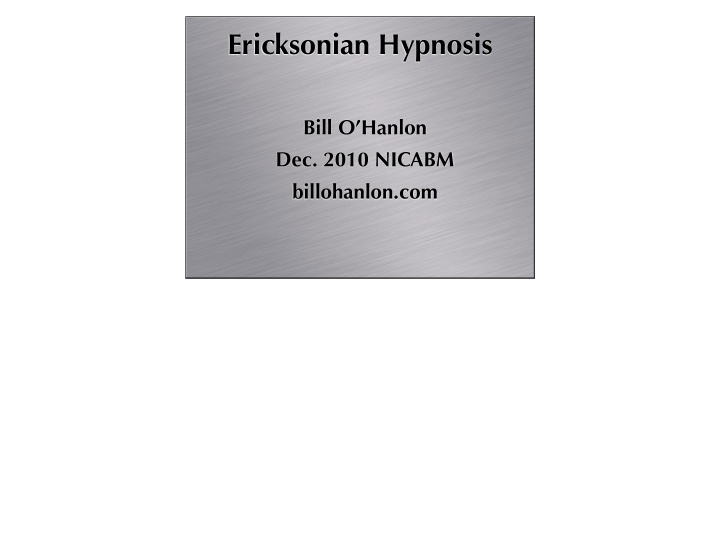 ericksonian hypnosis