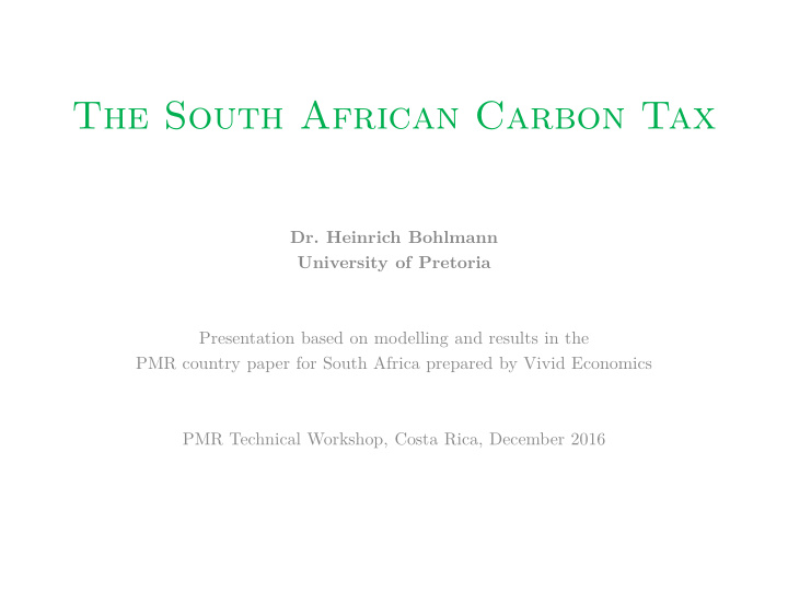 the south african carbon tax