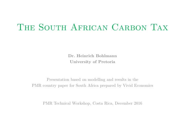the south african carbon tax