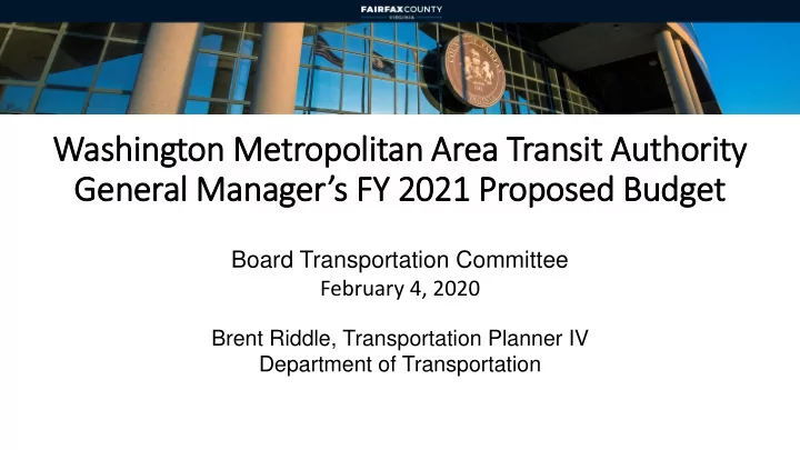 general manager s fy 2021 proposed budget