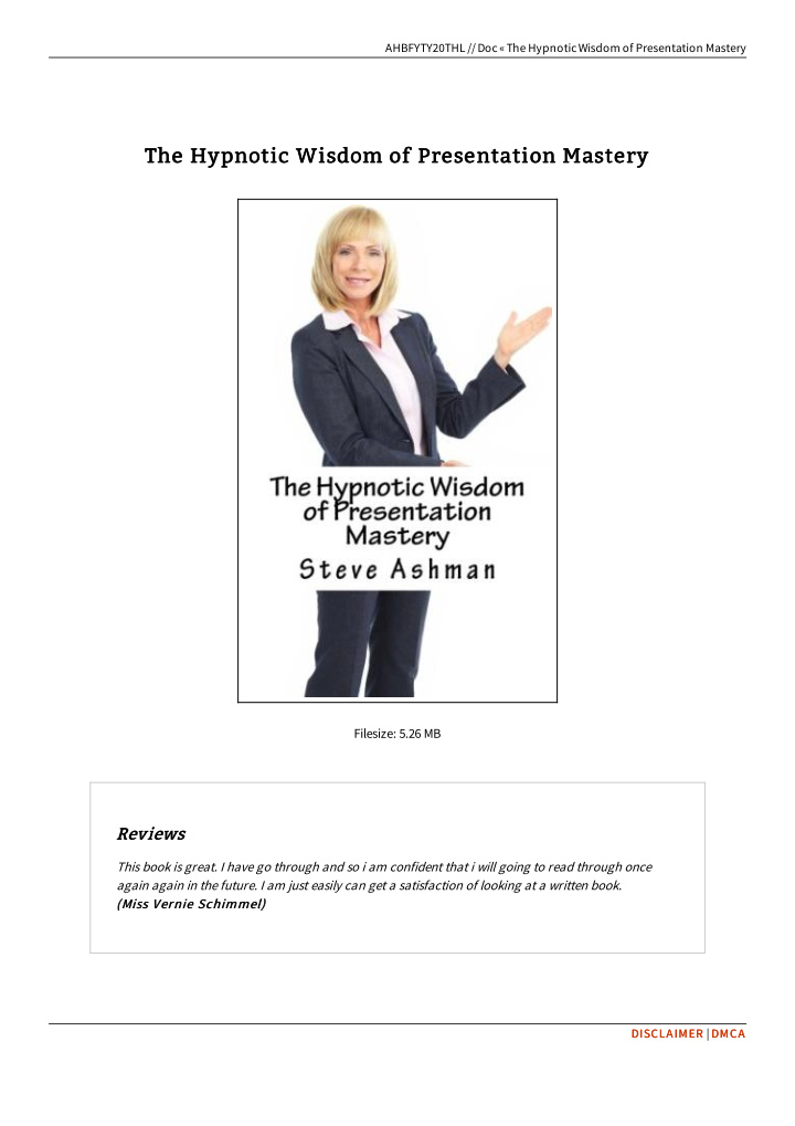 the hypnotic wisdom of presentation mastery the hypnotic