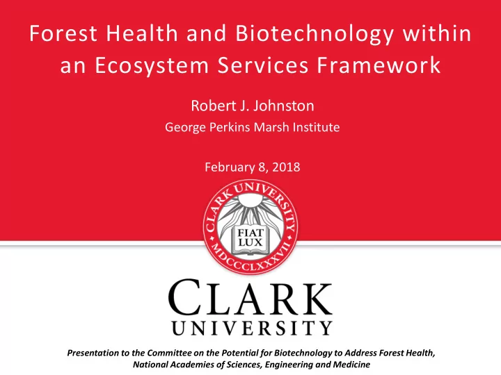 forest health and biotechnology within an ecosystem