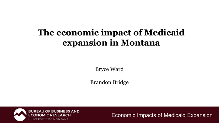 the economic impact of medicaid
