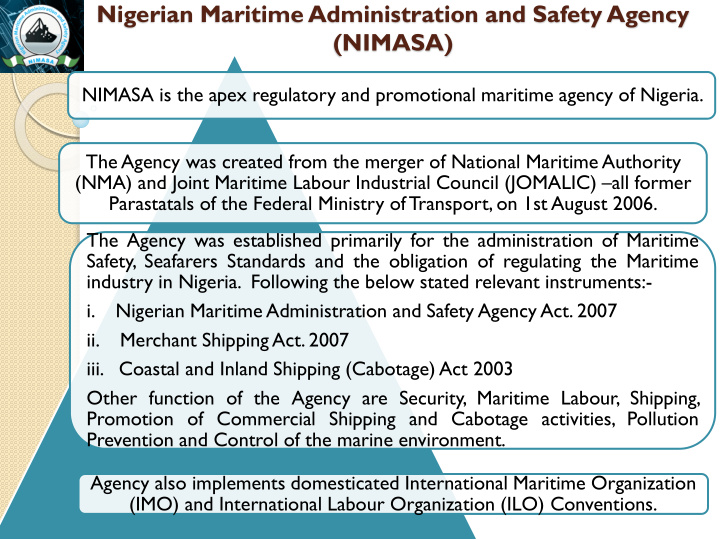 nigerian maritime administration and safety agency nimasa