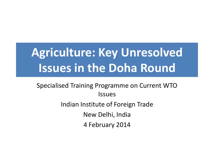 issues in the doha round