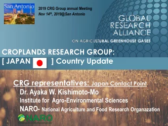 Dr. Ayaka W. Kishimoto-Mo  Institute for  Agro-Environmental Sciences NARO- National Agriculture