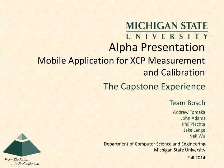alpha presentation